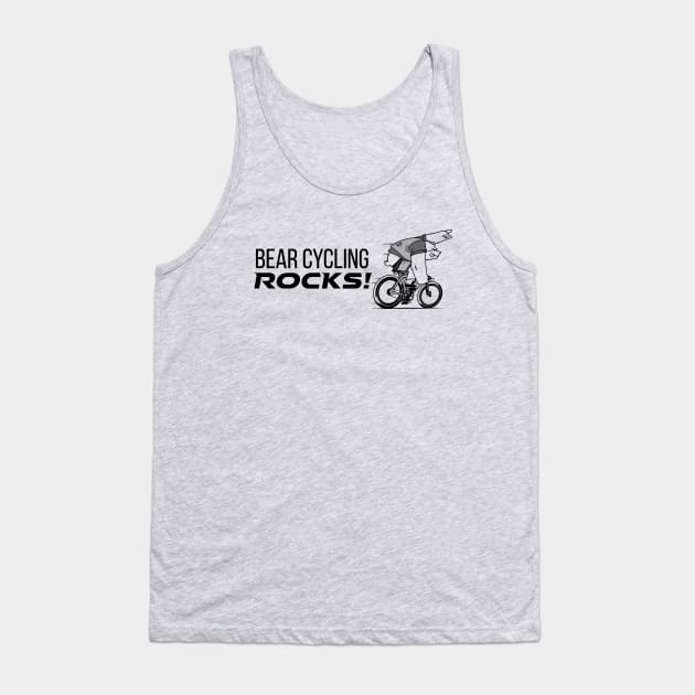 Bear Cycling Rocks with rocking finger sign riding bicycle very fast Tank Top by ActivLife